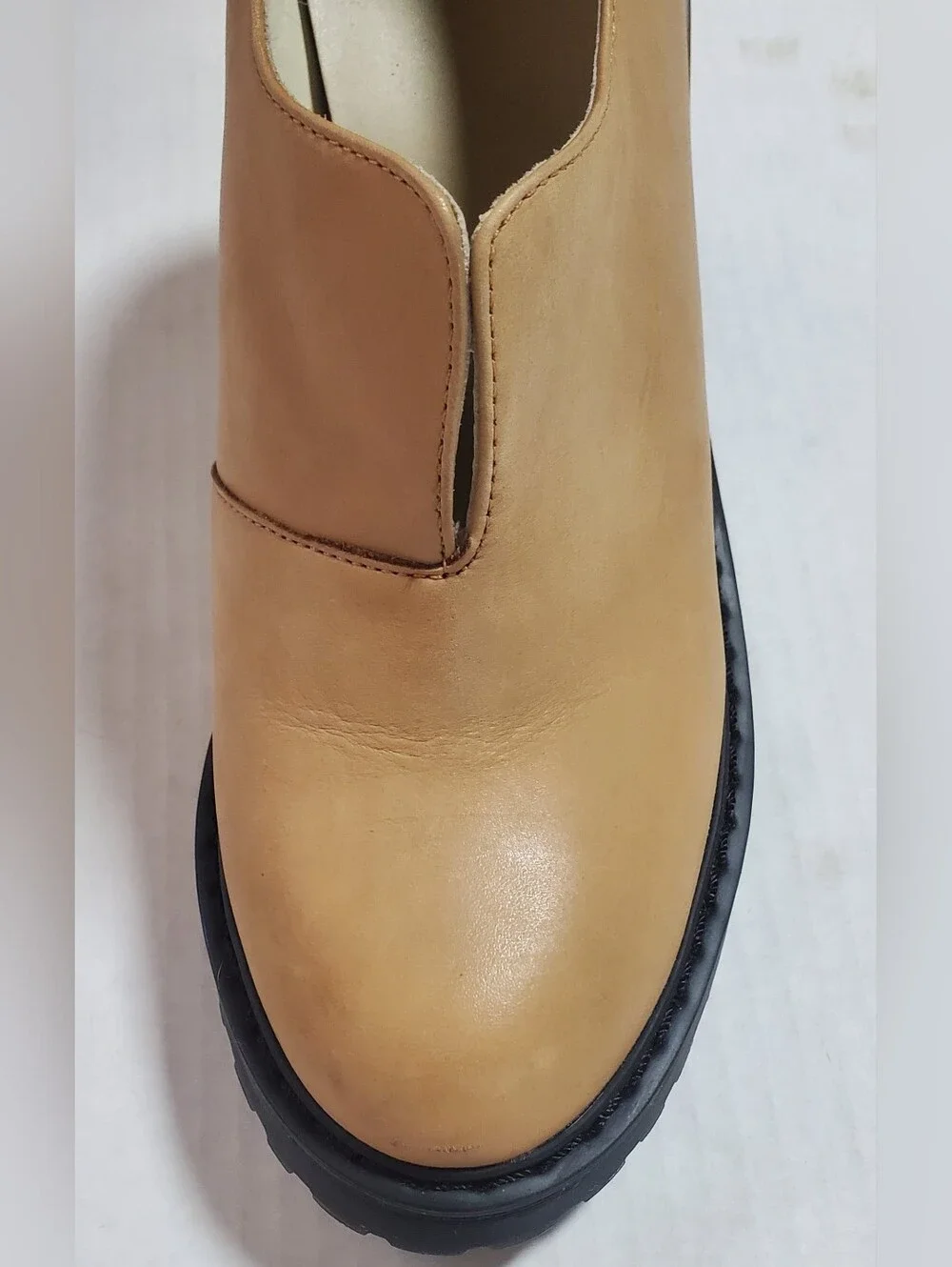DR. MARTENS size 7 Tan Leather CORDELIA AIRWAIR chunky Platform Ankle Boot